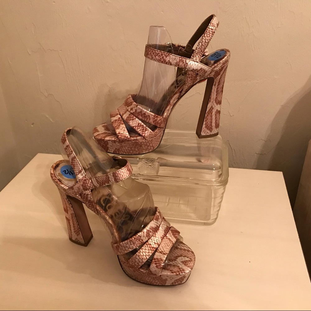Host Pick!! 🎉🎉 Sam Edelman Retro Chic Platform Heels Leather Sole Brand New